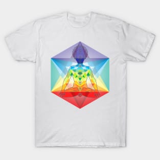 Geometric Man with the Colors of the Chakras T-Shirt